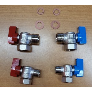 Zestaw zaworów kątowych do kotła dwufunkcyjnego wiszącego