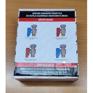 Zestaw zaworów prostych do kotła dwufunkcyjnego wiszącego